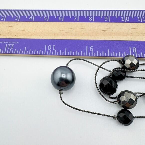 Vintage 3-Strand Bead Necklace Signed NY Retro Glamour Timeless Elegance - Picture 10 of 10